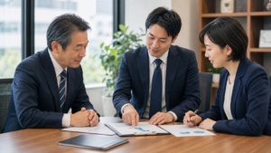 M&A成約後に従業員と取引先への引き継ぎを確認する会議