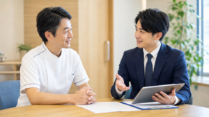大田区の医療介護サービス事業で許認可と人材承継を確認する場面