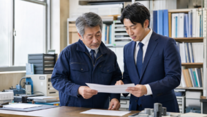 蒲田周辺企業の事業承継を相談する経営者と承継候補